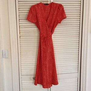 Red Summer Wrap Dress